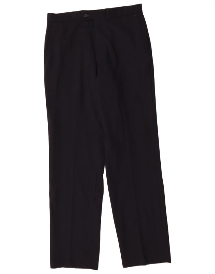 Pantaloni casual drepti pentru bărbați Marks & Spencer L32 L33 Lână bleumarin