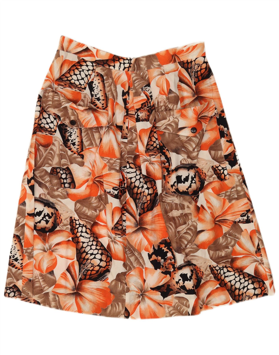 Fustă A-Line Vintage pentru femei W30 Medium Orange Floral