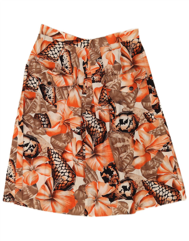 Fustă A-Line Vintage pentru femei W30 Medium Orange Floral