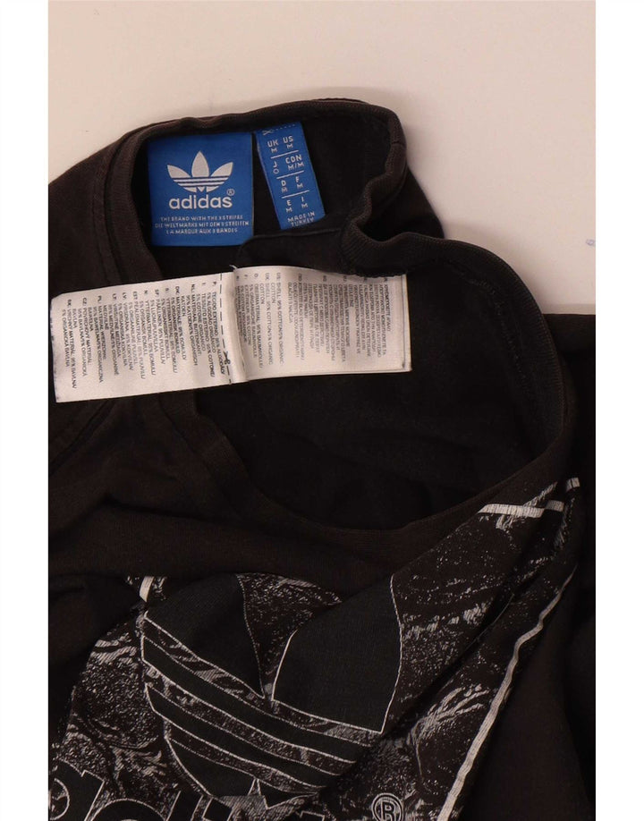 Tricou grafic Adidas pentru bărbați Top mediu negru bumbac