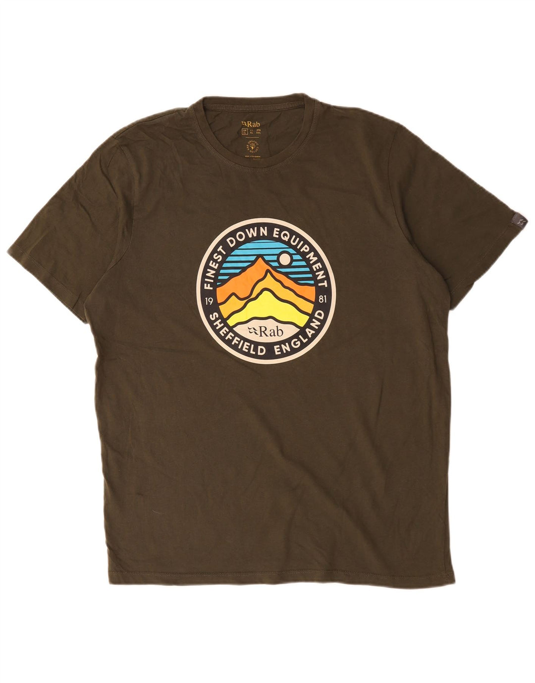 Tricou grafic pentru bărbați Rab Top XL Kaki Bumbac