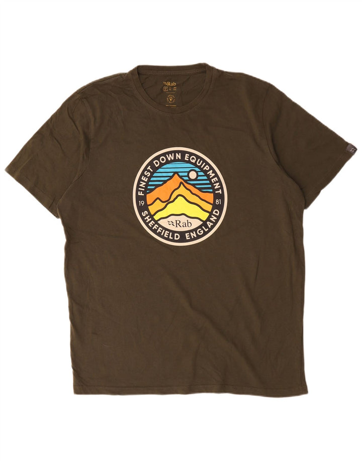 Tricou grafic pentru bărbați Rab Top XL Kaki Bumbac