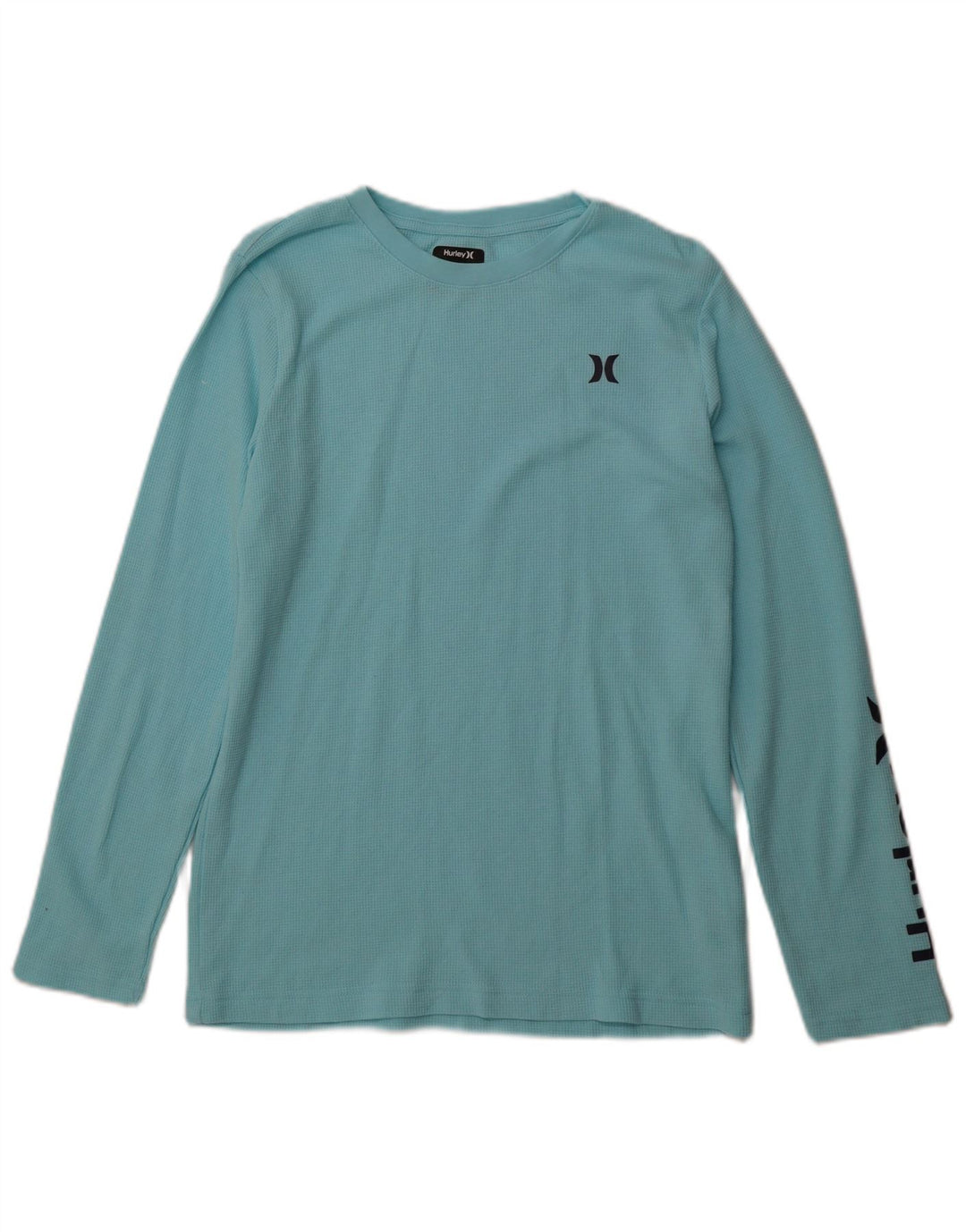 HURLEY Boys Graphic Top Long Sleeve 14-15 Years  Blue Cotton