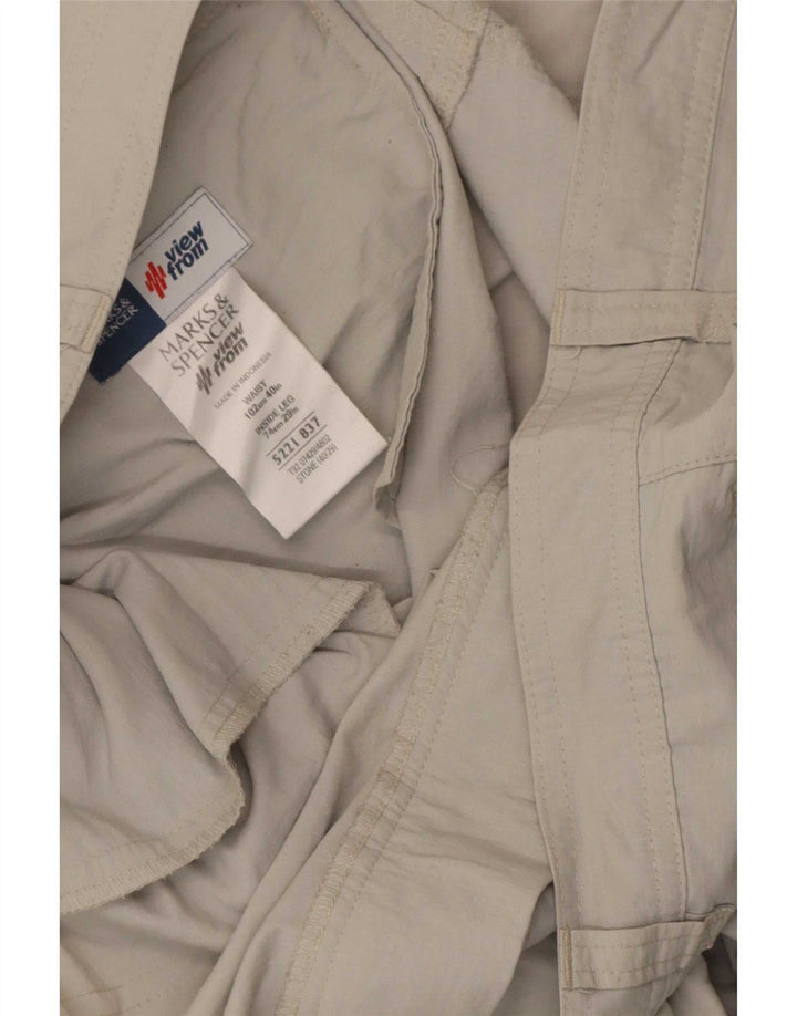 Pantaloni cargo drepti pentru femei Marks & Spencer W40 L29 poliamidă gri