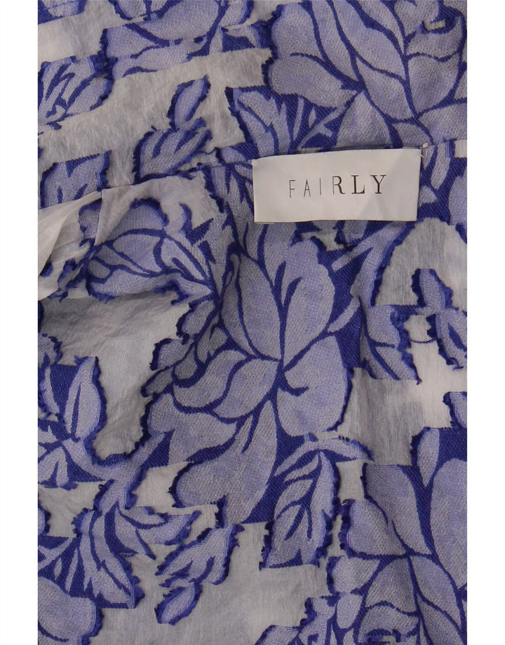 FAIRLY Womens Sleeveless Wrap Dress UK 14 Medium Blue Floral