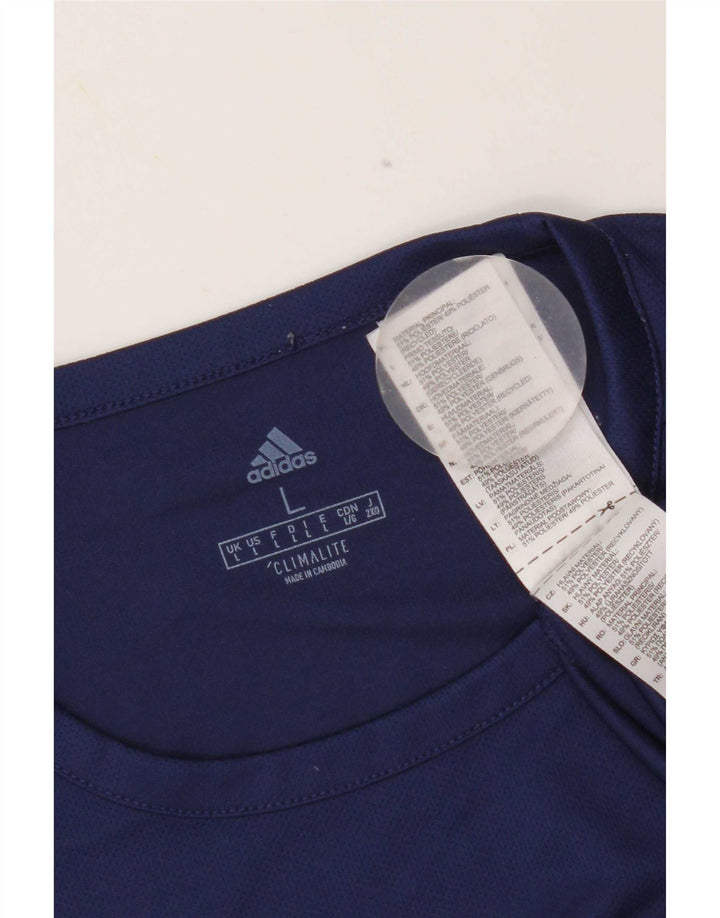 Tricou Adidas Climalite pentru bărbați Top mare, albastru bleumarin, poliester color bloc
