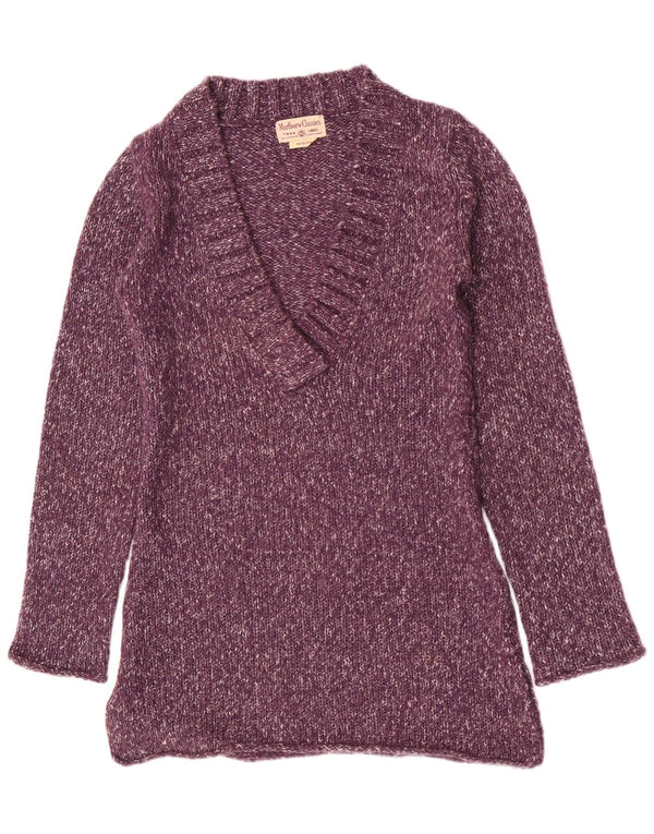 Pulover cu decolteu în V Marlboro Classics pentru femei UK 14 Medium Purple Pete
