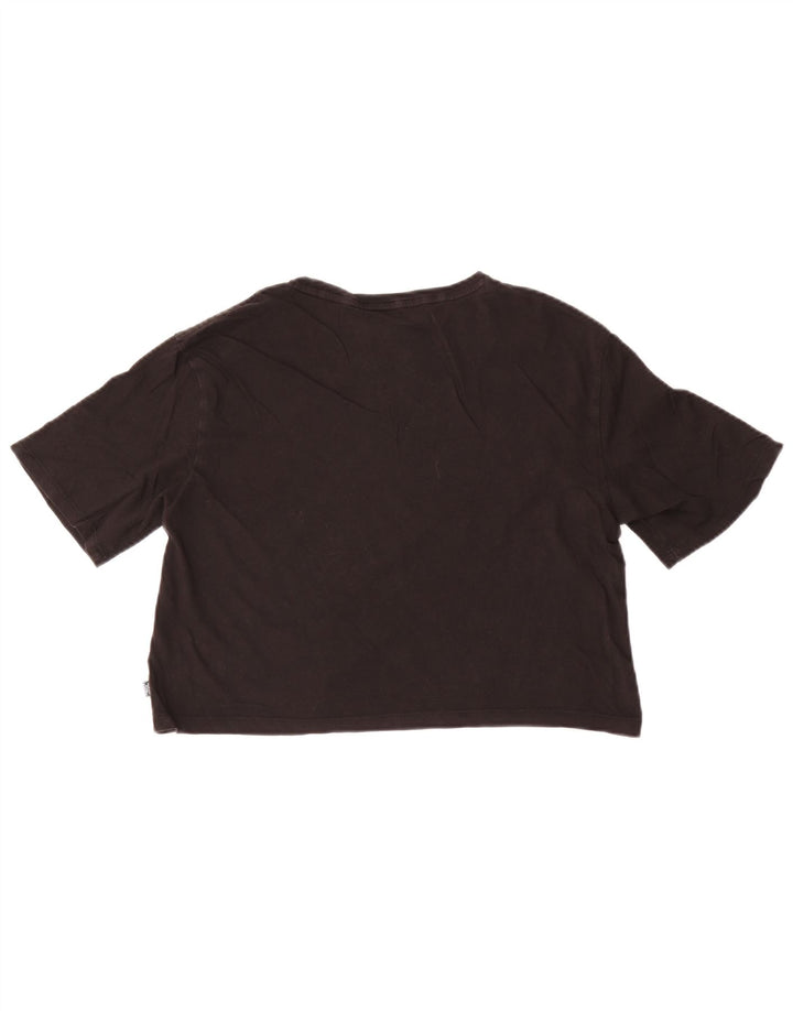 Tricou cu grafic Puma pentru femei Crop Top UK 14 Medium Black