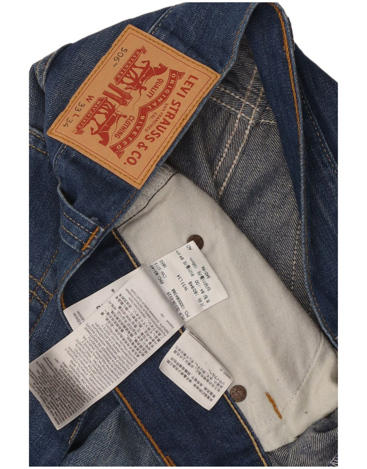 Blugi drepti pentru bărbați Levi's 506 W33 L34 Bumbac albastru