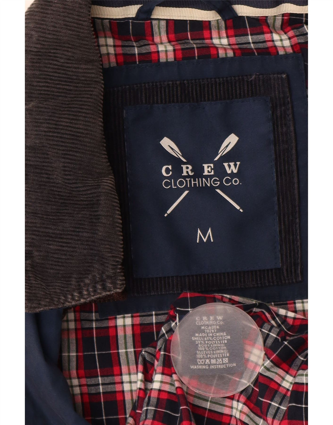 CREW CLOTHING Jachetă pentru bărbați UK 38 Bumbac albastru mediu