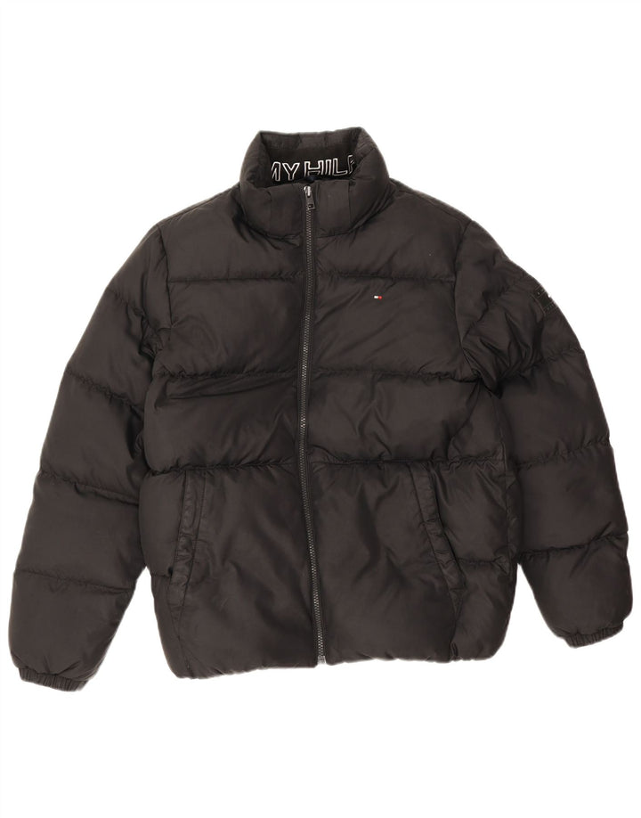 Jachetă căptușită Tommy Hilfiger pentru băieți 13-14 ani, poliester negru