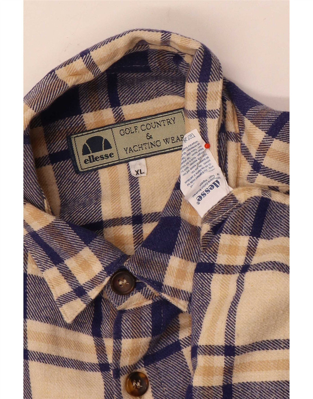 Cămașă de flanel pentru bărbați Ellesse, XL, bej, din bumbac