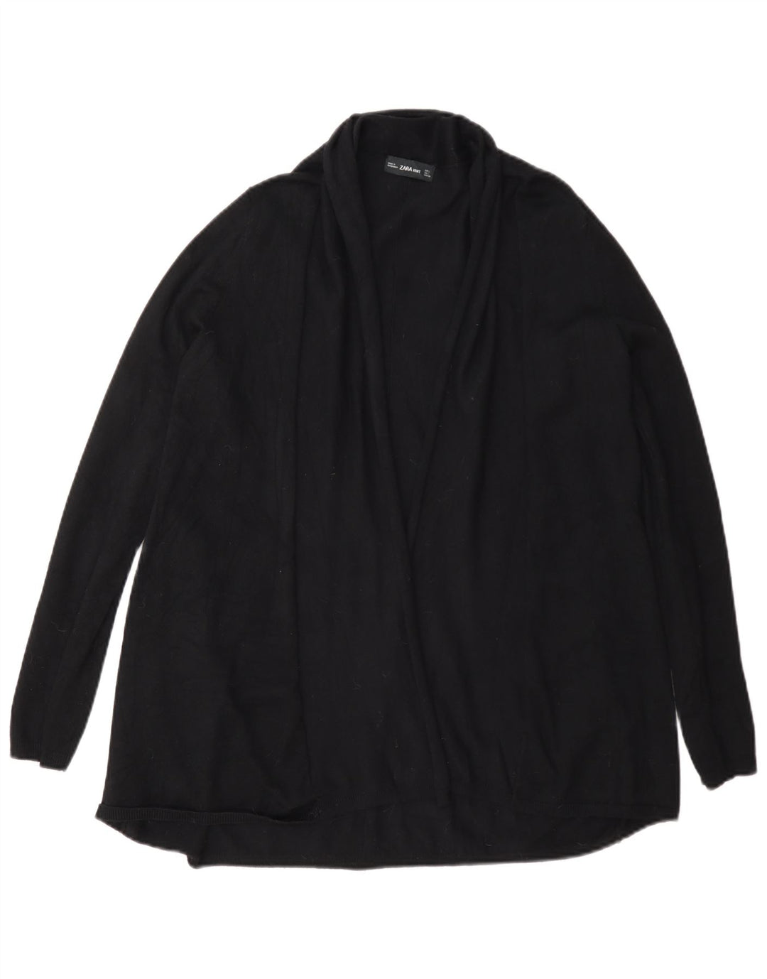 Pulover cardigan deschis pentru femei Zara UK 14 mare, negru, viscoză