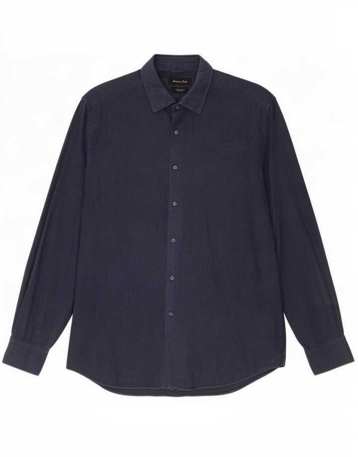 Cămașă Massimo Dutti pentru bărbați XL Bumbac bleumarin