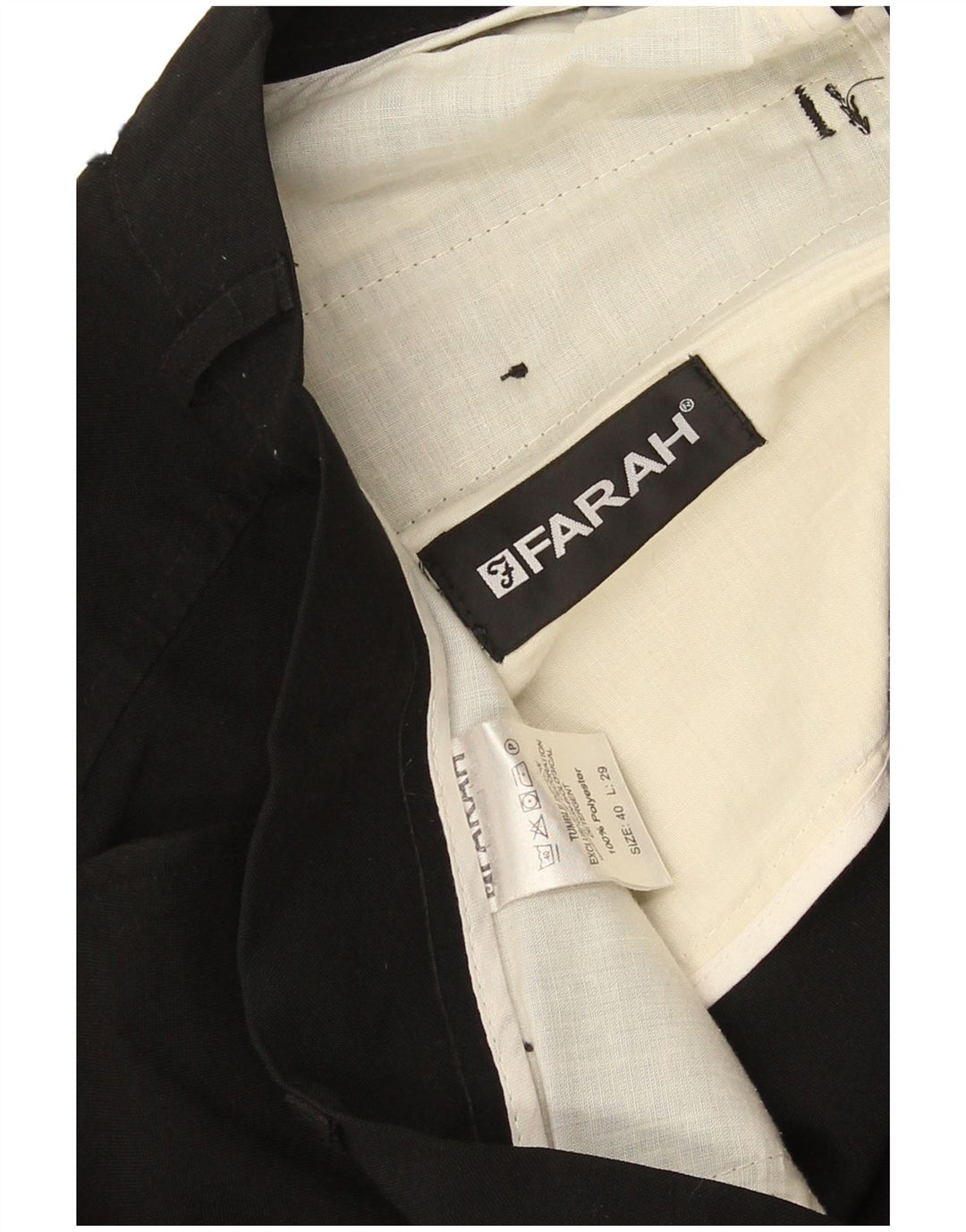 Farah Pantaloni casual drepti pentru bărbați L40 L29 Poliester negru