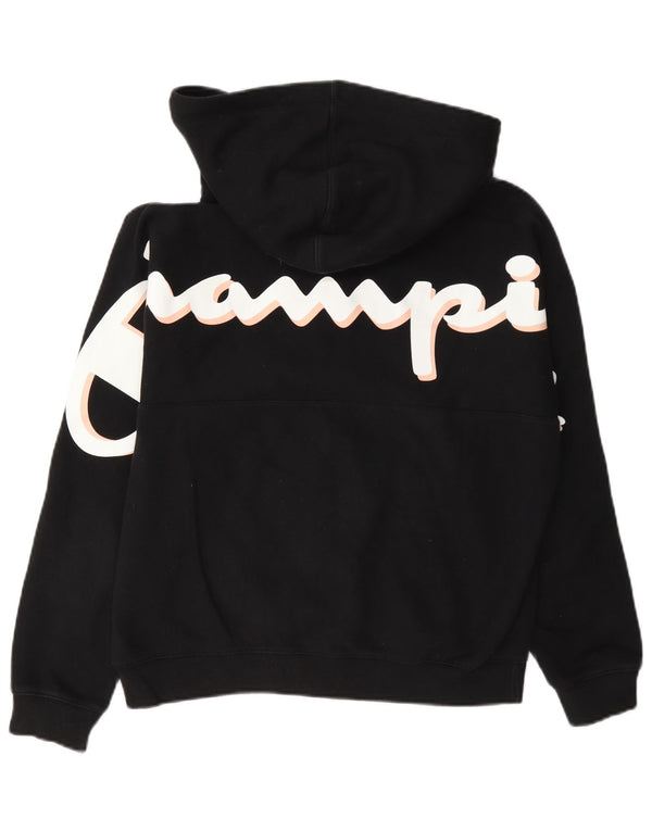 Pulover pentru femei Champion, cu captură relaxată, cu fermoar, UK 10, bumbac negru