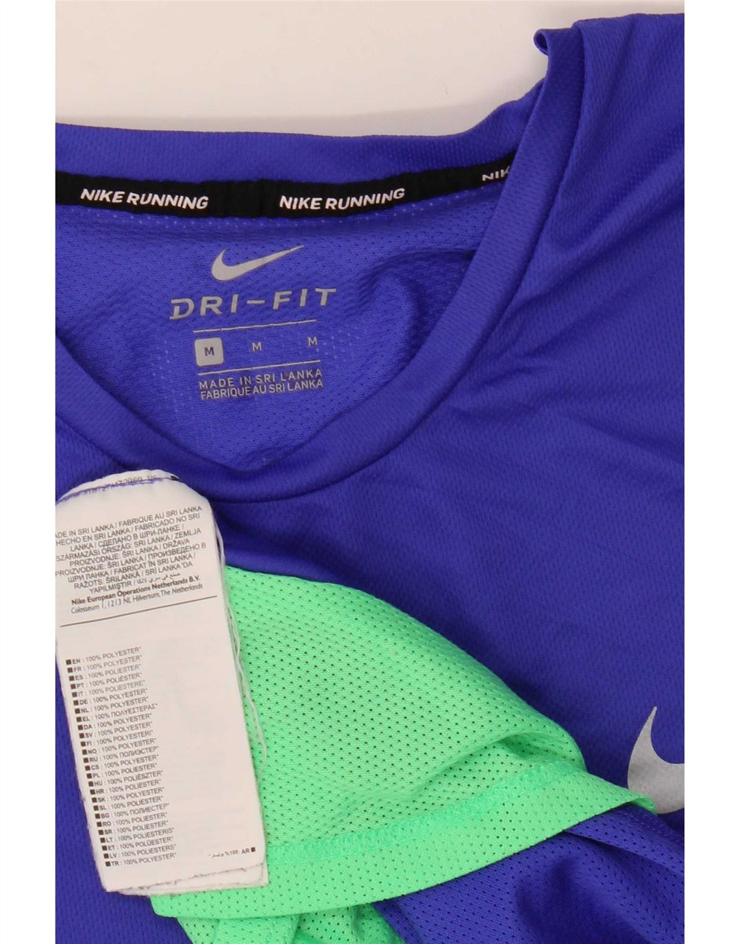 Tricou Nike Dri Fit pentru femei Top UK 14 Medium Blue Colorblock Poliester