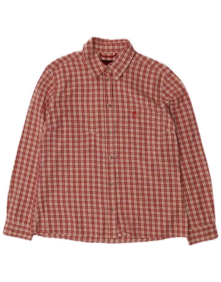 FJALL RAVEN Womens Flannel Shirt UK 10 Small Red Check