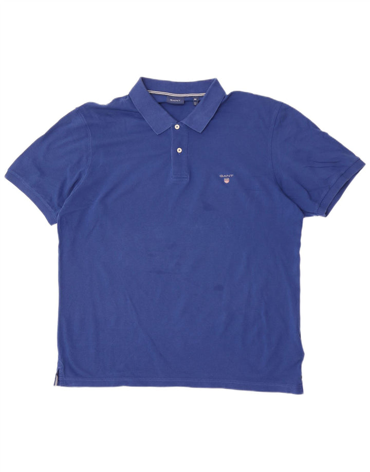 Tricou polo pentru bărbați Gant 2XL, bumbac albastru