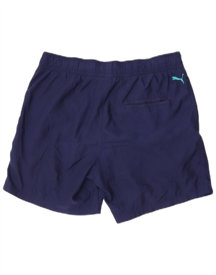 Pantaloni scurți sport grafic Puma pentru bărbați, mari, albastru, poliester