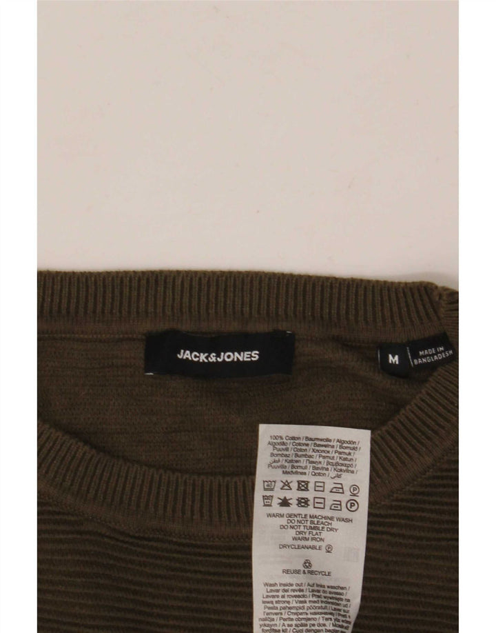 Pulover Jack & Jones pentru bărbați, cu gât crew, bumbac mediu kaki
