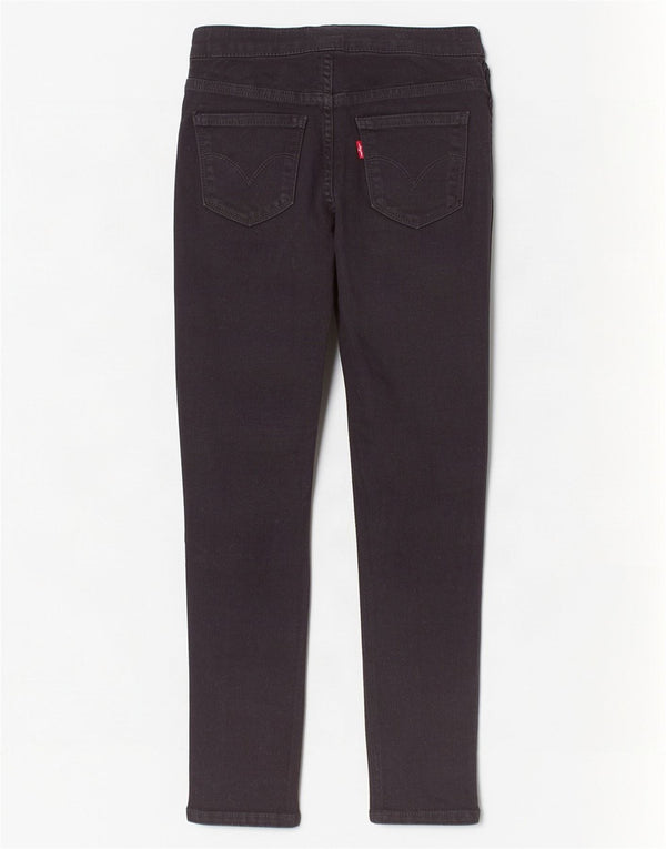 Levi's Blugi skinny jegging cu tragere pentru fete 7-8 ani W22 L22 bumbac negru