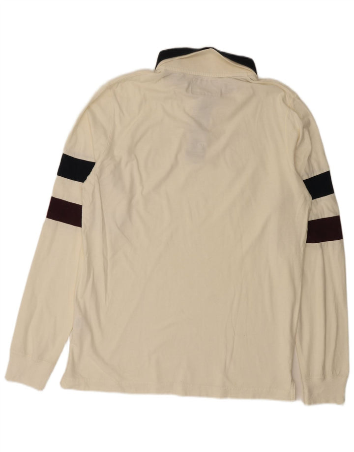 BACI & ABBRACCI Tricou polo cu grafică pentru bărbați XL alb catifelat