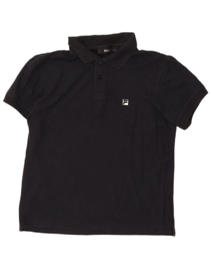 Tricou polo Fila pentru bărbați, bumbac mediu negru