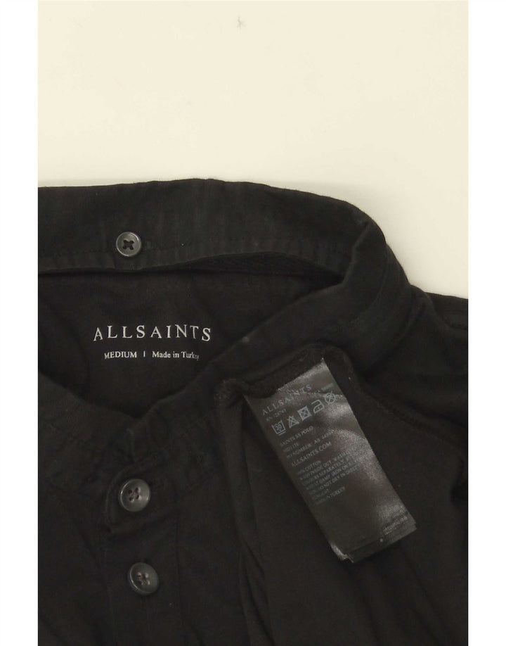 Tricou polo pentru bărbați All Saints, bumbac mediu negru