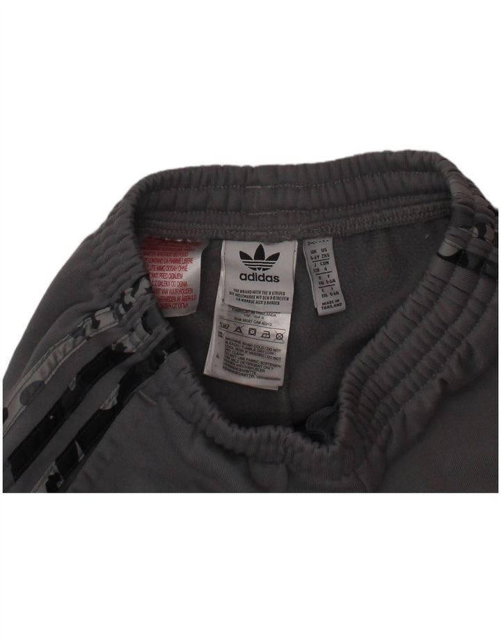 Pantaloni de trening ADIDAS băieți Joggeri 5-6 ani bumbac camuflaj gri