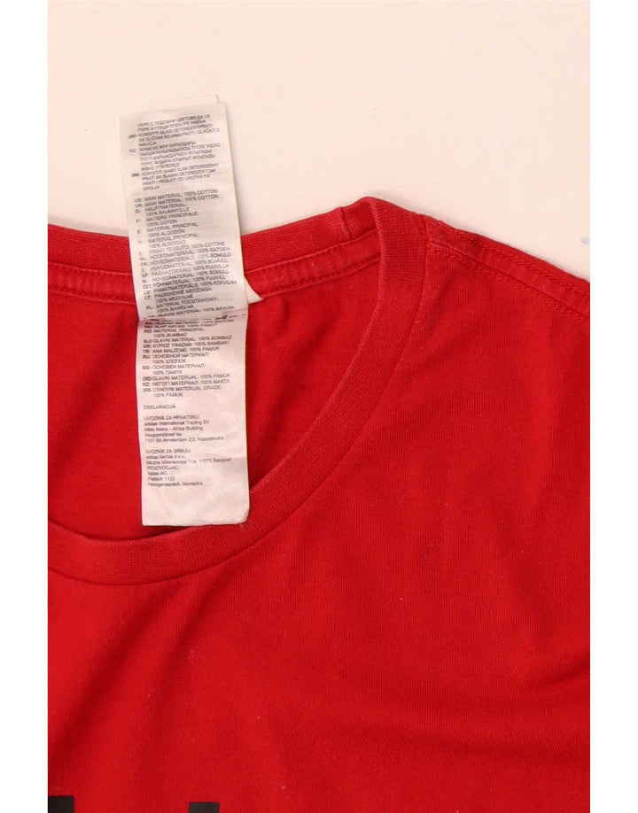 Tricou grafic pentru bărbați Adidas Top, bumbac roșu mediu