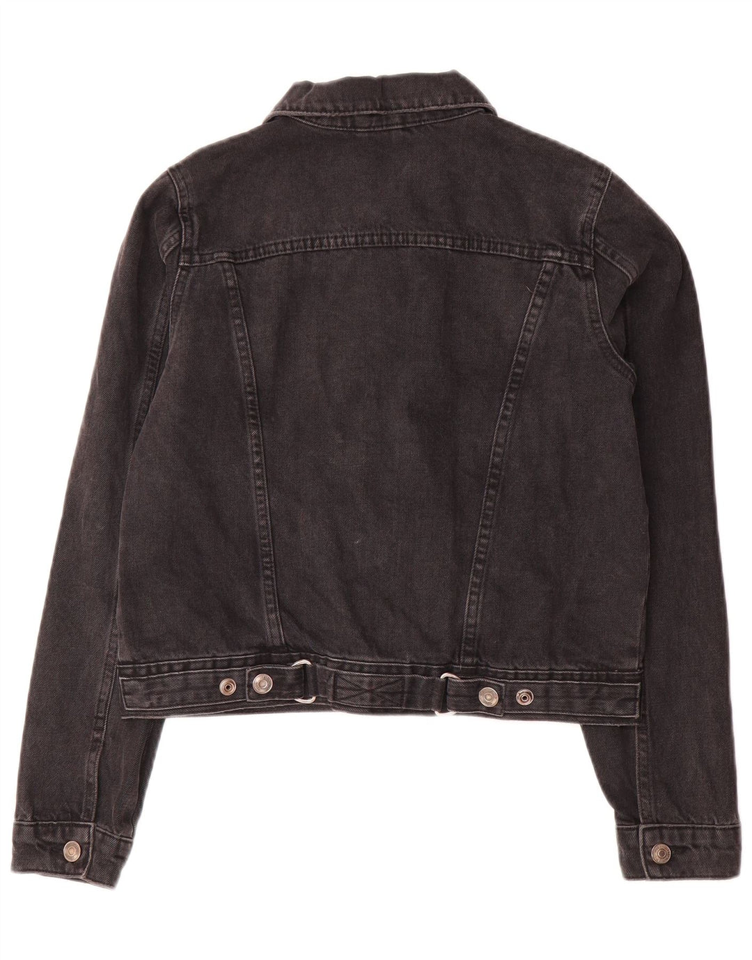 Topshop Jachetă de denim crop pentru femei UK 10 Small Gri