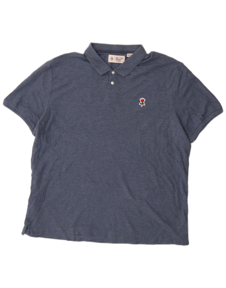 Tricou polo pentru bărbați Penguin 2XL, bumbac albastru