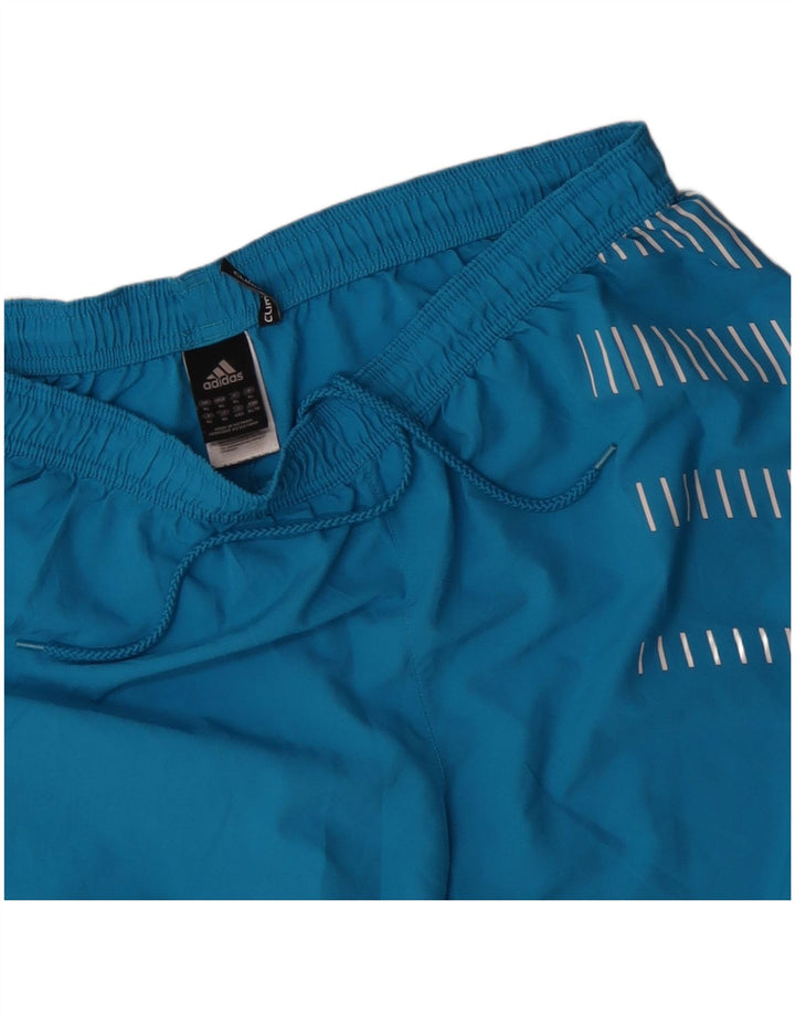 ADIDAS Mens Climalite Graphic Sport Shorts XL  Blue Geometric Polyester