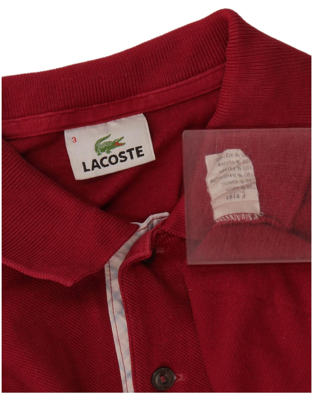 Tricou polo pentru bărbați LACOSTE Mărimea 3 Bumbac roz mic