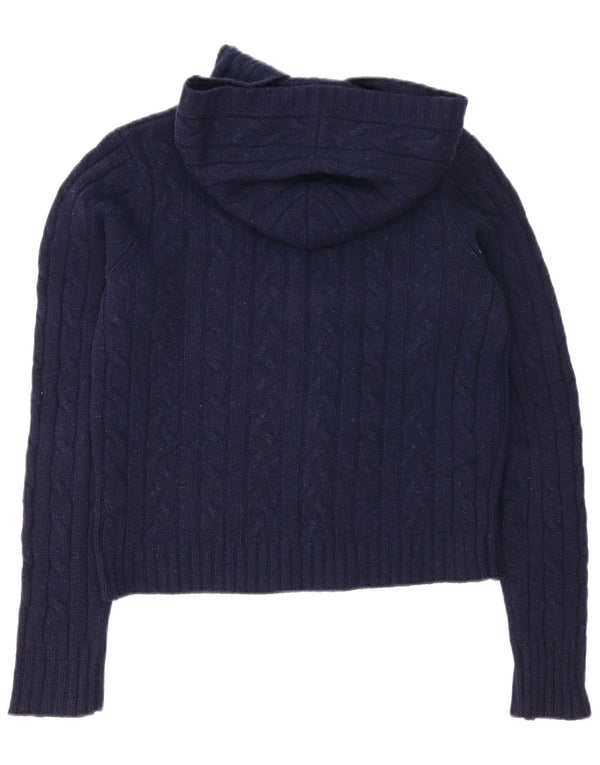 Pulover cardigan cu glugă Abercrombie & Fitch pentru femei UK 16 mare bleumarin