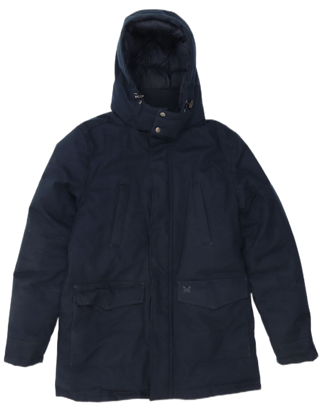 Crew Clothing Jachetă căptușită cu glugă pentru bărbați UK 36 Poliester bleumarin mic