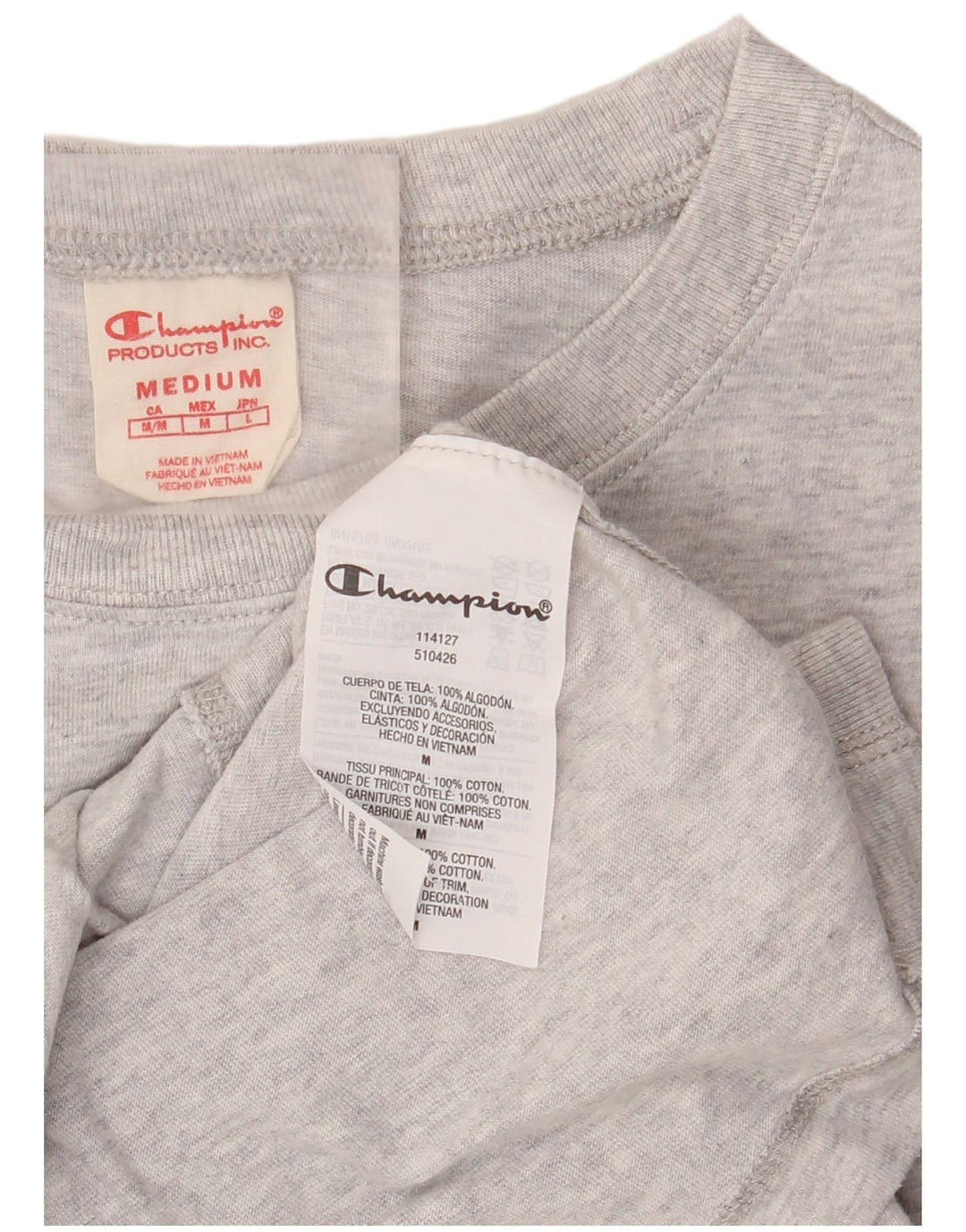 Tricou pentru femei CHAMPION Top UK 14 Medium Gri Pete Bumbac