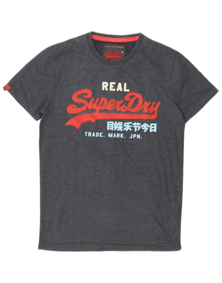 Tricou grafic pentru bărbați Superdry Top din bumbac gri mediu