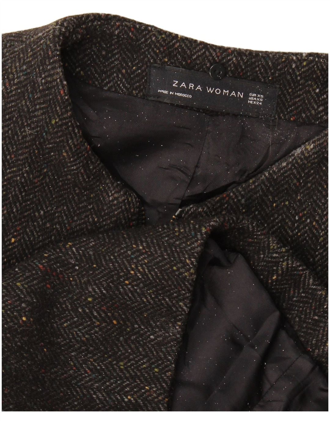 Pardesiu largi pentru femei Zara Marea Britanie 6 XS, gri Herringbone