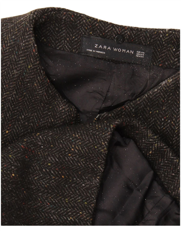 Pardesiu largi pentru femei Zara Marea Britanie 6 XS, gri Herringbone