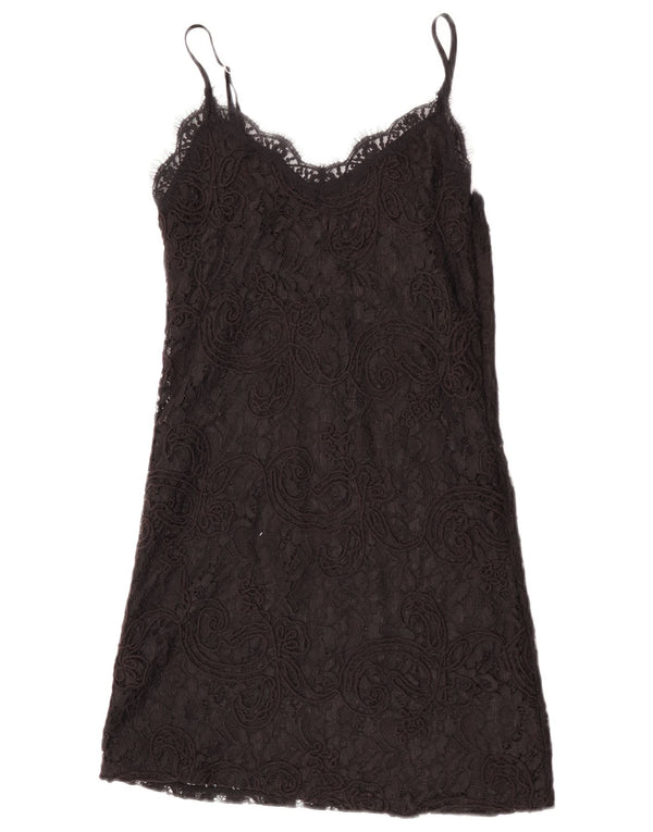 Rochie din dantelă Zara pentru femei UK 8 Mic Negru Floral