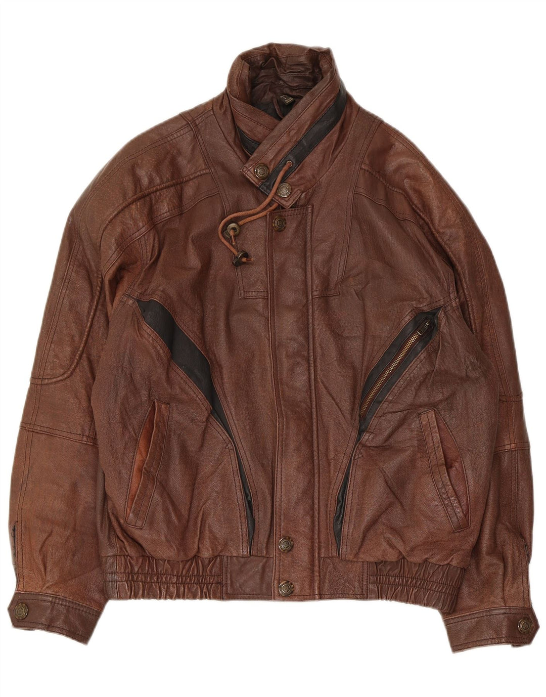 Jachetă de piele pentru bărbați VINTAGE UK 38 Piele maro medie