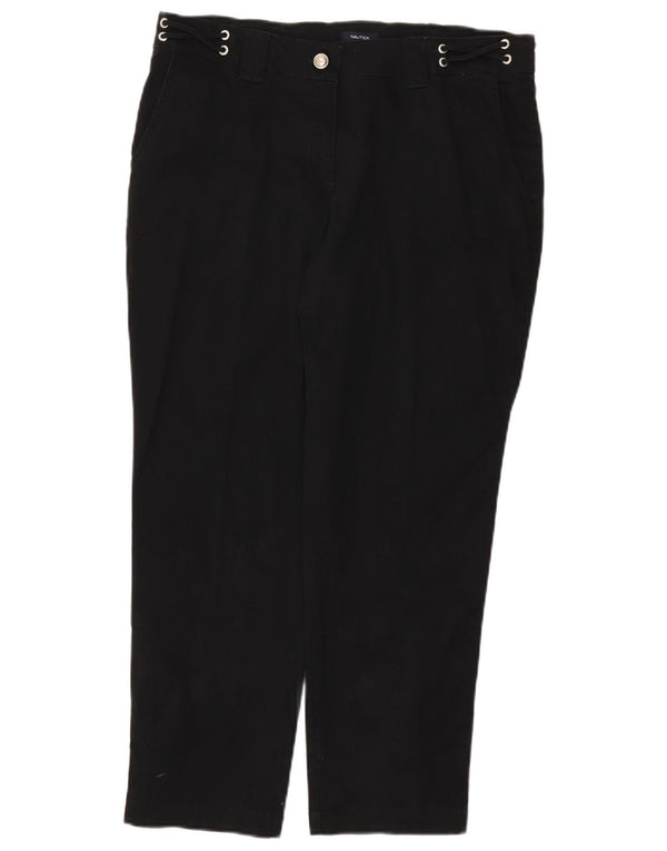 Pantaloni tăiați pentru femei Nautica slim US 12 Large W34 L26 Bumbac negru