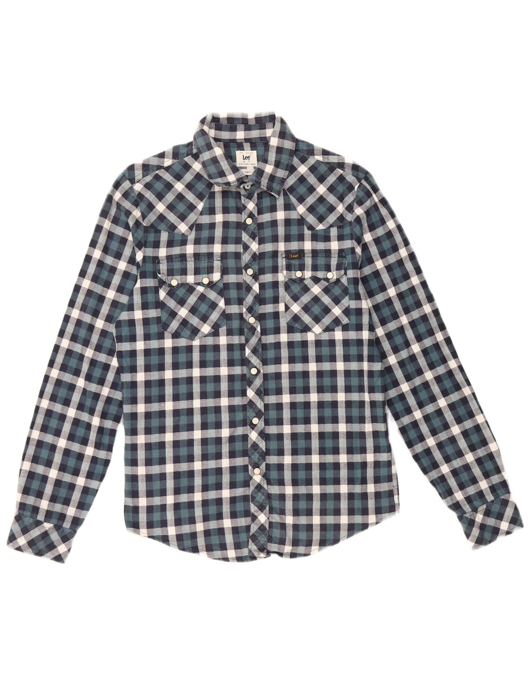 Cămașă Lee Slim Fit pentru bărbați, bumbac cu carouri albastre mici