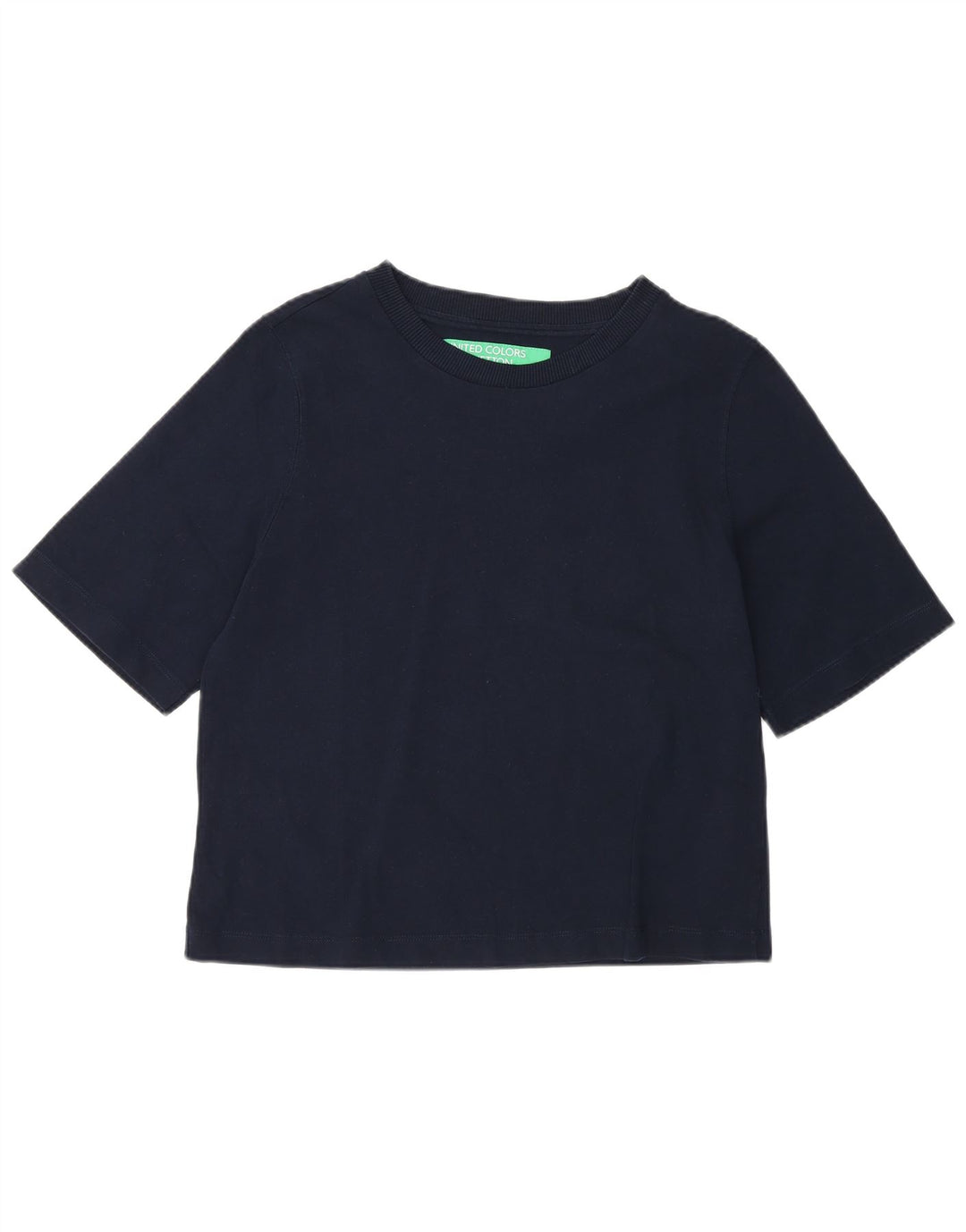 Tricou obișnuit pentru femei Benetton Top UK 12 Medium Bleumarin Bumbac