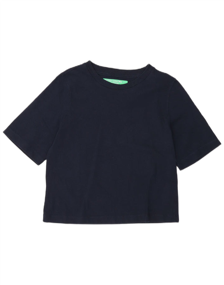 Tricou obișnuit pentru femei Benetton Top UK 12 Medium Bleumarin Bumbac