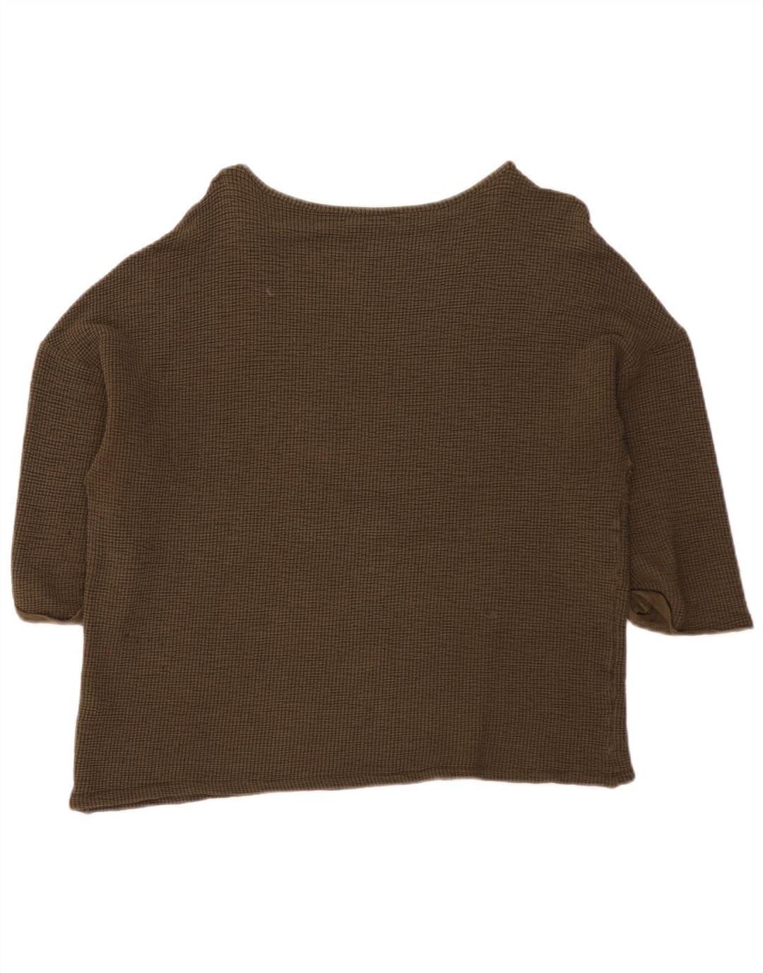 Top supradimensionat pentru femei Zara cu mâneci 3/4 UK 14 Medium Khaki Viscose