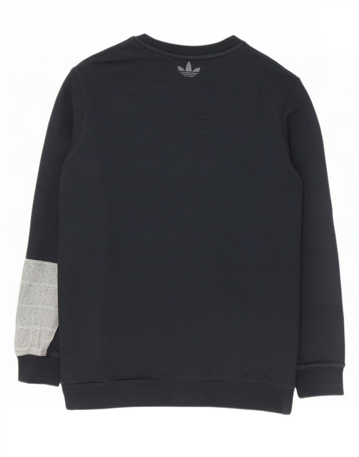 Hanorac grafic pentru bărbați Adidas Jumper mare, negru, color block, bumbac