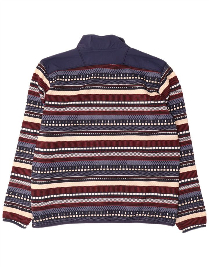 Pulover Columbia pentru bărbați, cu fermoar, cu gât, 2XL, poliester cu dungi multicolore